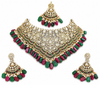 Premium Quality | 14 Carrot Anti Gold Polish | Bridal Set | Red& Green Color |