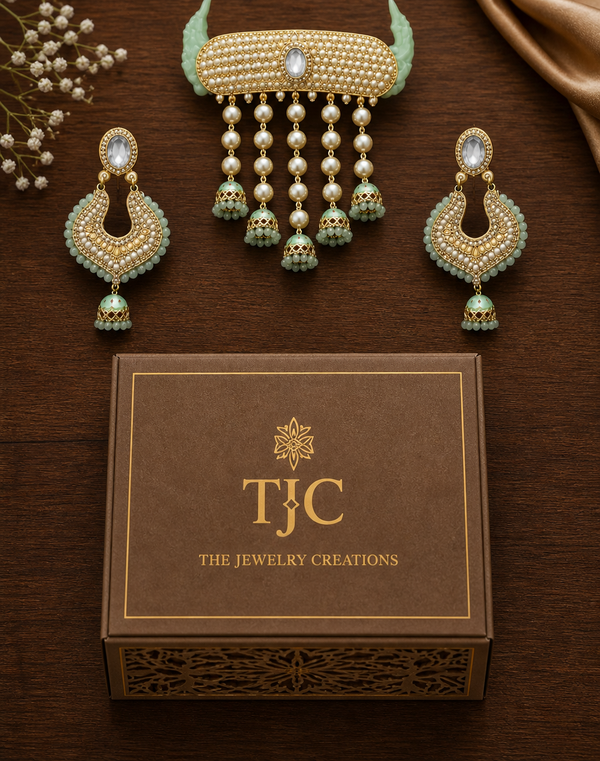 Premium Quality | Gold Plated | Meenakari Jhumki Choker Sets |