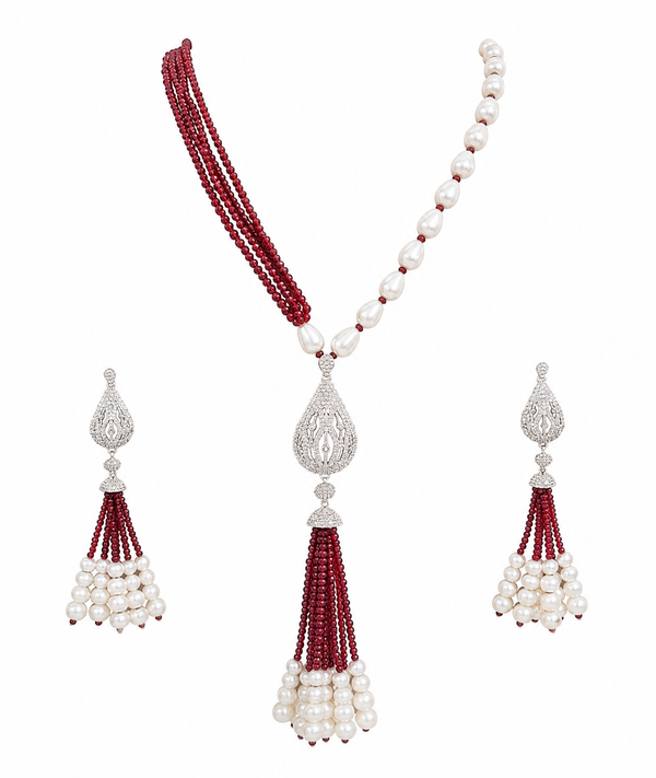 Premium Quality | Hydro Beads Mala Set | Red Color |