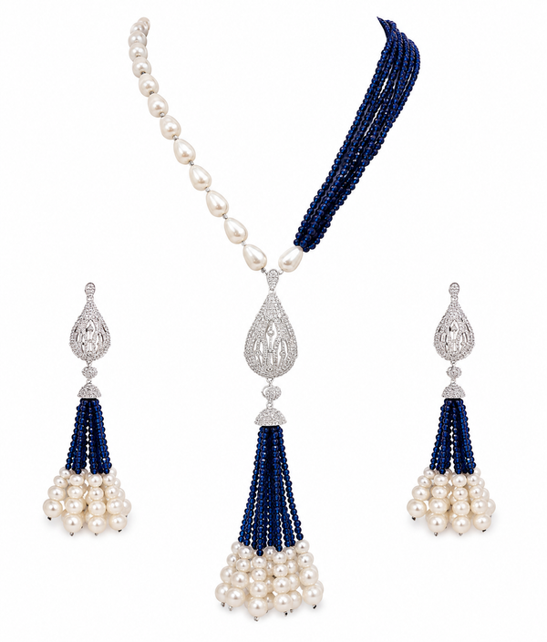 Premium Quality | Hydro Beads Mala Set | Blue Color |