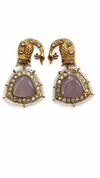Premium Quality | Monalisa Stone | Peacock Design | Handmade Earrings |