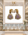 Premium Quality | Monalisa Stone | Peacock Design | Handmade Earrings |