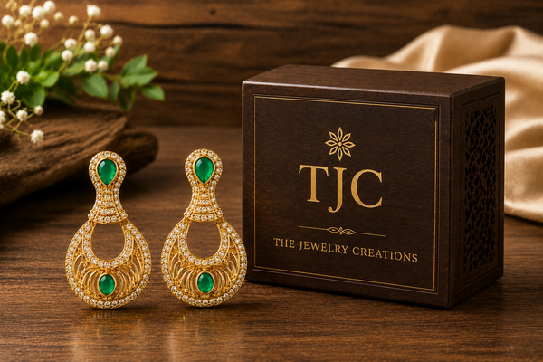 Premium Quality | Gold Plated | American Diamond | Earrings |
