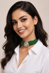 Premium Quality | Green Hydro Beads | Polki | Choker Set |