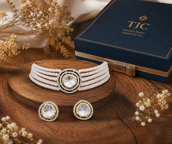 Premium Quality | Crystal Beaded |Choker Set | Handmade Jewelry |
