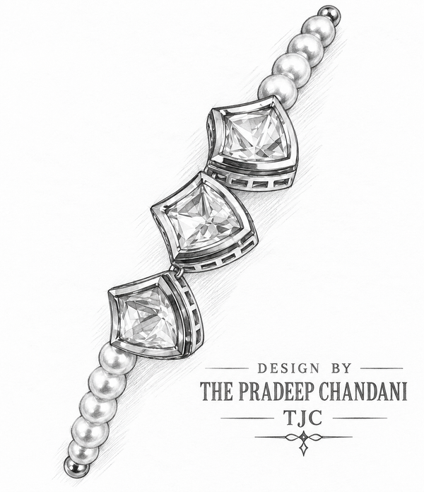 Premium Quality | White Pearl | Kundan Polki | Bracelet |