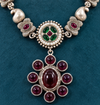 Premium Quality | German Silver | Necklace Set with Earrings | Ruby Color |