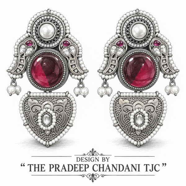 Premium Quality | Silver Oxidized | Earrings |