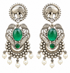 Premium Quality | Silver Oxidized Earrings | Monalisa Stone |