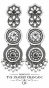 Premium Quality | Antique Silver | Crystal Stone | Earrings |