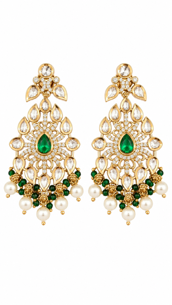 Premium Quality | Moissanite White Pearls | Earrings |