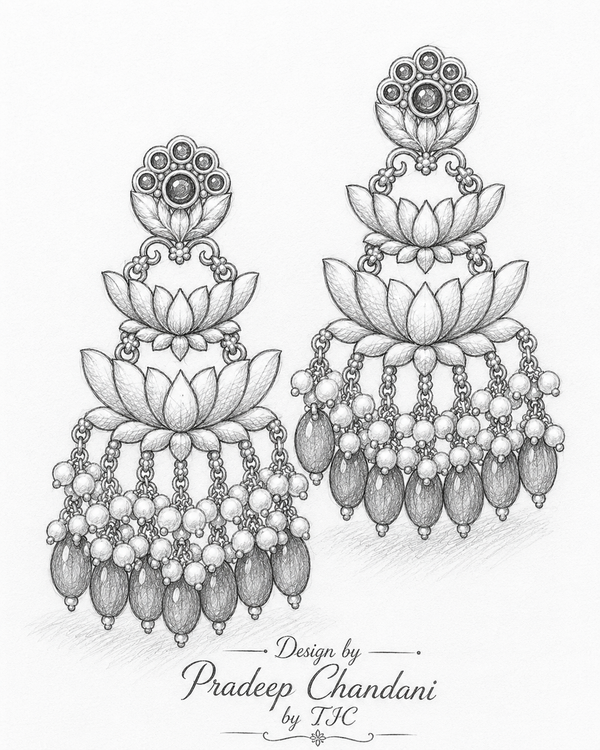 Premium Quality | Mrinali Dangler Earrings | Silver Plated |