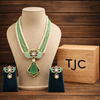 Indian Traditional Pear-Shape Doublet Stone Necklace Set