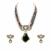 Indian Traditional Pear-Shape Doublet Stone Necklace Set