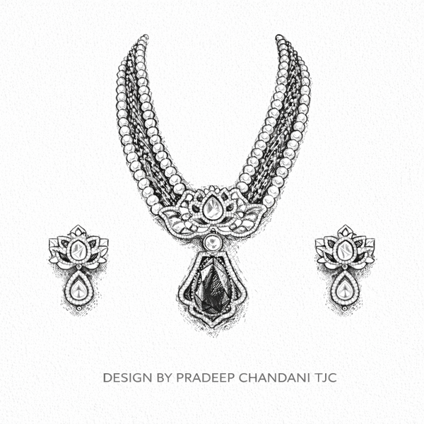 Indian Traditional Pear-Shape Doublet Stone Necklace Set