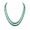 Emerald Inspired Onyx Green 2-Layer Beaded Necklace | Mala | (20–24 Inch)