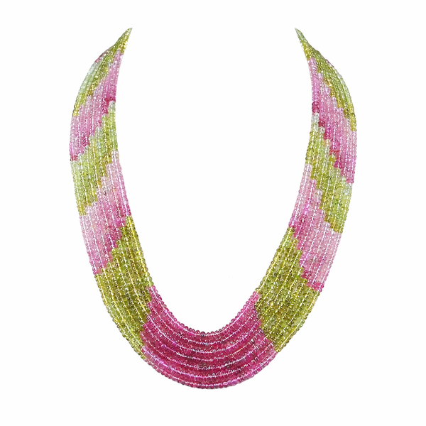 Multi-Sapphire Inspired Multicolor Beaded Necklace (7-Layer Onyx Glass Stone Mala)