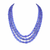 Tanzanite Maniya Inspired Onyx Glass BeadsStone Premium Beaded Necklace – 3 Layer Mala