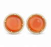 Premium Quality | Studs Earrings| Orange Color | Artificial Stone |
