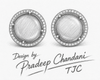 Premium Quality | Studs Earrings| Orange Color | Artificial Stone |