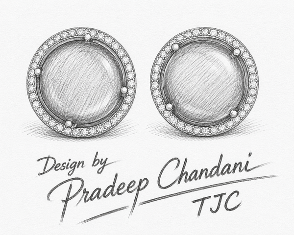 Premium Quality | Studs Earrings| Orange Color | Artificial Stone |