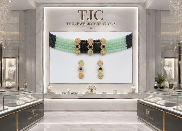 Premium Quality | Beaded Choker Set | Studd Earrings |