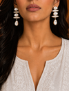 Premium Quality | MOP | Silver Oxidized | Earrings |