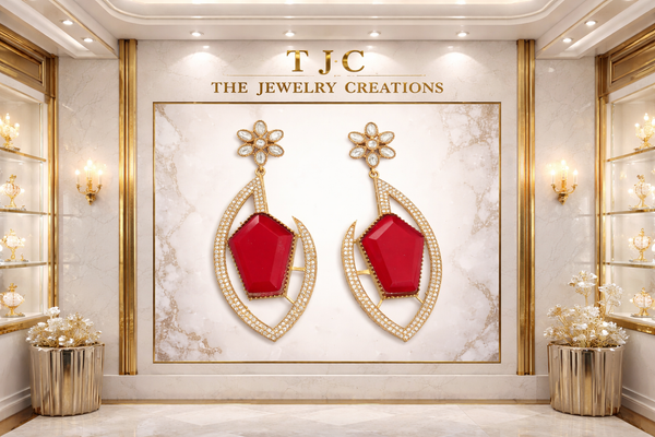 Premium Quality | Gold Plated | Long Tops Earrings | Dublet Stone |