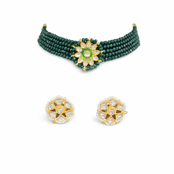Premium Quality | Gold Plated | Glass | Choker Necklace |