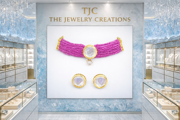Premium Quality | Gold Plated |Kundan Choker Necklace with Earrings | Handmade Jewelry |