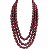 Premium Quality | 3 Layer | Glass Ruby Inspired Beaded Necklace | Handmade Beaded Mala \ Necklace |
