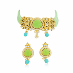 Premium Quality | Carving Stone | Choker Necklace with Earrings |