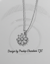 Anti - Tarnish Layered Floral Shape Premium Chain Pendant With CZ Accents & Sparkling Anti - Tarnish Jewelry