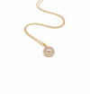 Anti - Tarnish Radiant Round Disc Shape Premium Chain Pendant with CZ Accents & Minimal / Elegant Anti - Tarnish Jewelry