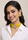 Premium Quality | Gold Plated | Kundan Meena | Choker Necklace |