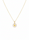 Anti - Tarnish Daisy Flower Shape Elegant & Premium Chain Pendantwith Yellow & White Enamel