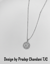 Anti - Tarnish Radiant Round Disc Shape Premium Chain Pendant with CZ Accents & Minimal / Elegant Anti - Tarnish Jewelry