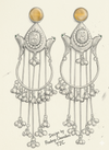 Statement Earrings | Monalisa Gemstone | Kashmiri Earrings | Round Pearl |