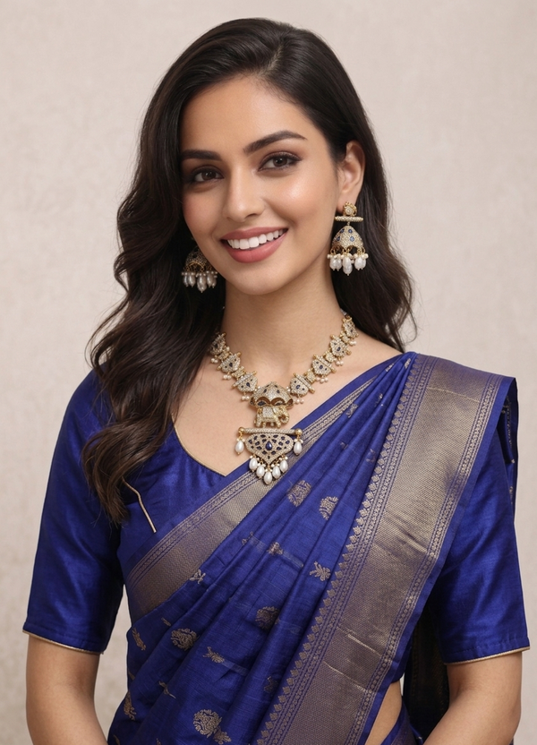 Monalisa Glass | Rani Har | Necklace Set with Earrings | Gold Plated |
