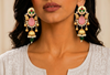 Premium Quality | Artificial Stone | Jhumki Earrings | Pink Color |