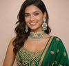 Monalisa Mint Green | American Diamond Choker Necklace Set with Earrings | Elegant Jewelry |