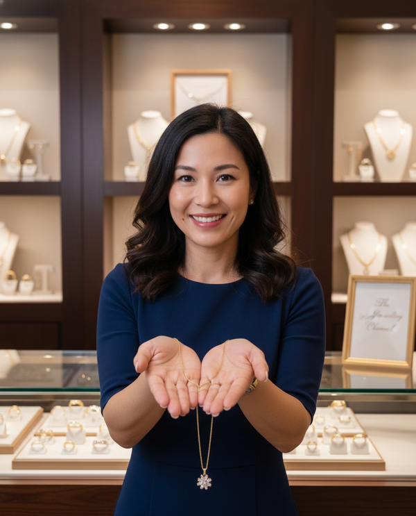 Anti - Tarnish Layered Floral Shape Premium Chain Pendant With CZ Accents & Sparkling Anti - Tarnish Jewelry