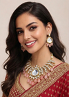 Premium Quality | Kundan Meena | Crystal Beads | Kundan Necklace |