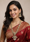 Monalisa Glass | Rani Har | Necklace Set with Earrings | Gold Plated