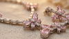 Pink Sapphire Inspired | American Diamond Accents | Chain Pendant Set With Earrings |
