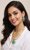 Premium Quality | Long Necklace Set | Doublet Stone |