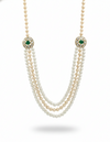 Monalisa Glass Beaded Unisex Necklace (Green Emerald) – 3 Layer With Gold Plated Premium Quality Necklace & Statement , Elegant Beaded Necklace