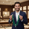 Green Aventurine Glass Premium Quality Groom Beaded Elegant Necklace & Bollywood Celebrity Wear Statement & Designer Necklace
