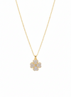 Anti - Tarnish FloralClover Shape PremiumChain Pendant with CZ Accents & Royal Anti- Tarnish Jewelry