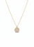 Anti - Tarnish Gold Plated Round Coin Shape Floral Premium Chain Pendantwith Cubic Zirconia Stones
